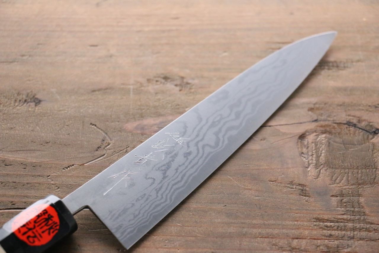 Shigeki Tanaka Blue Steel No.2 17 Layer Damascus Japanese Chef's Petty Knife 150mm with Magnolia Handle (ferrule: Water Buffalo) - Japanny - Best Japanese Knife
