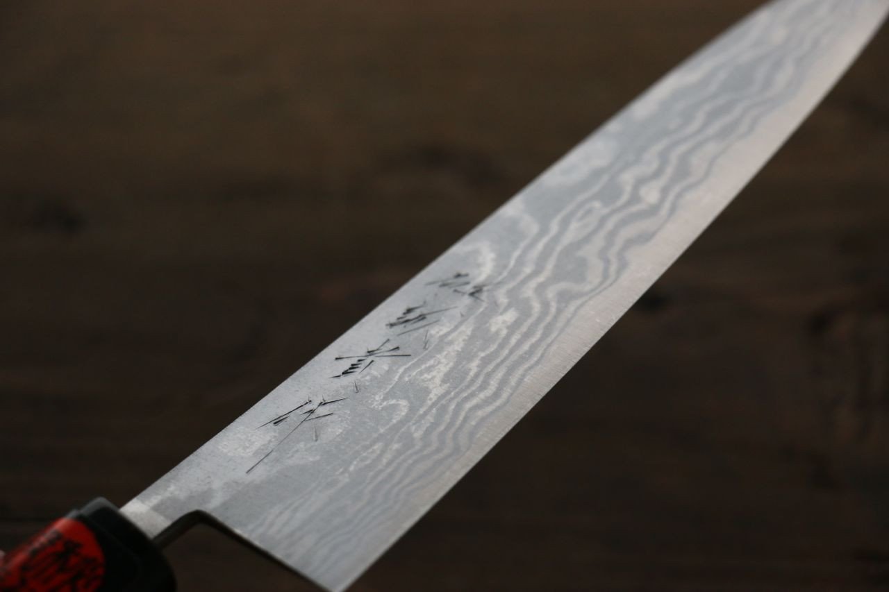 Shigeki Tanaka Blue Steel No.2 17 Layer Damascus Japanese Chef's Petty Knife 150mm with Magnolia Handle (ferrule: Water Buffalo) - Japanny - Best Japanese Knife