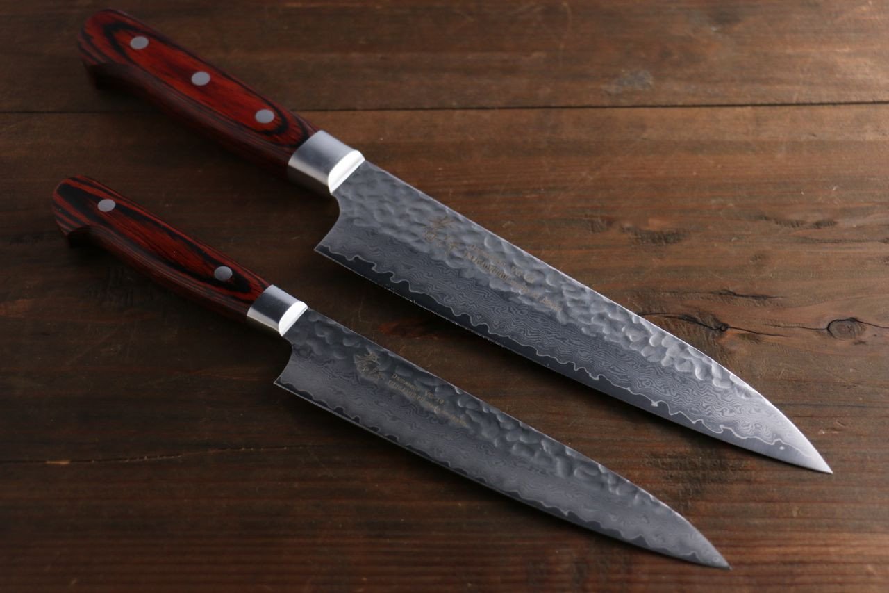Sakai Takayuki 33 Layer Damascus Gyuto 180mm & Petty 120mm Japanese Knives Set - Japanny - Best Japanese Knife
