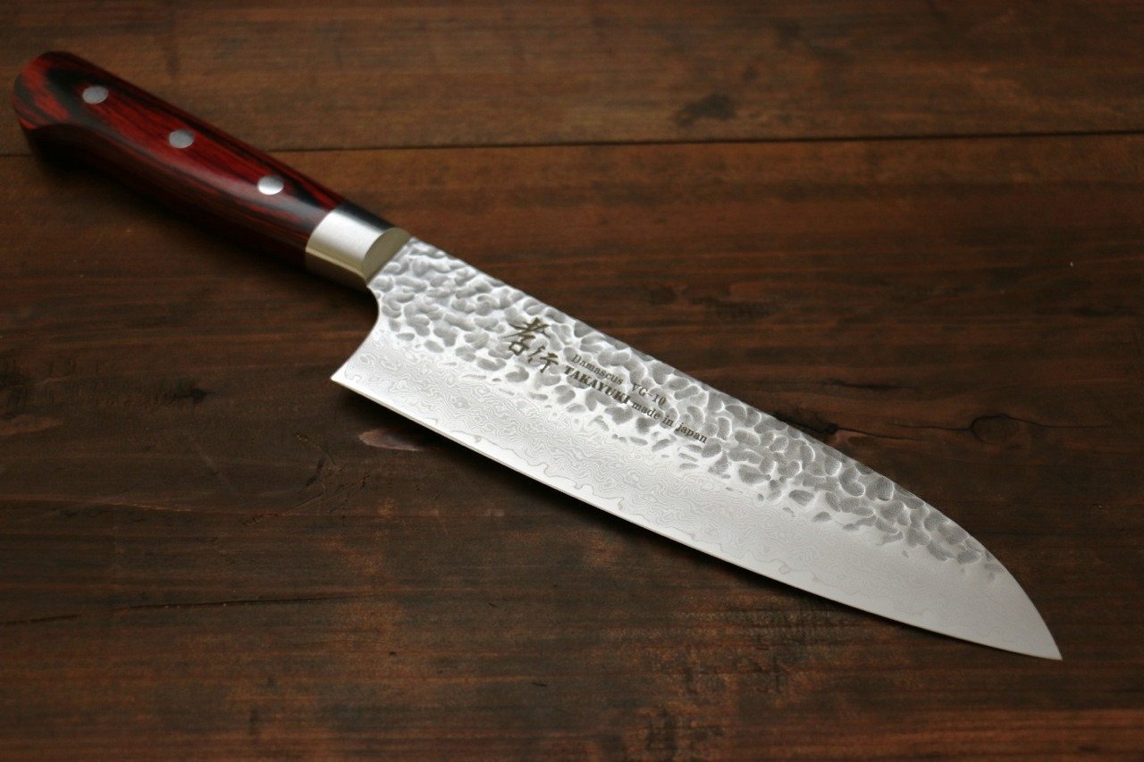 Sakai Takayuki 33 Layer Damascus Santoku 180mm & Petty 150mm Japanese Knives Set - Japanny - Best Japanese Knife