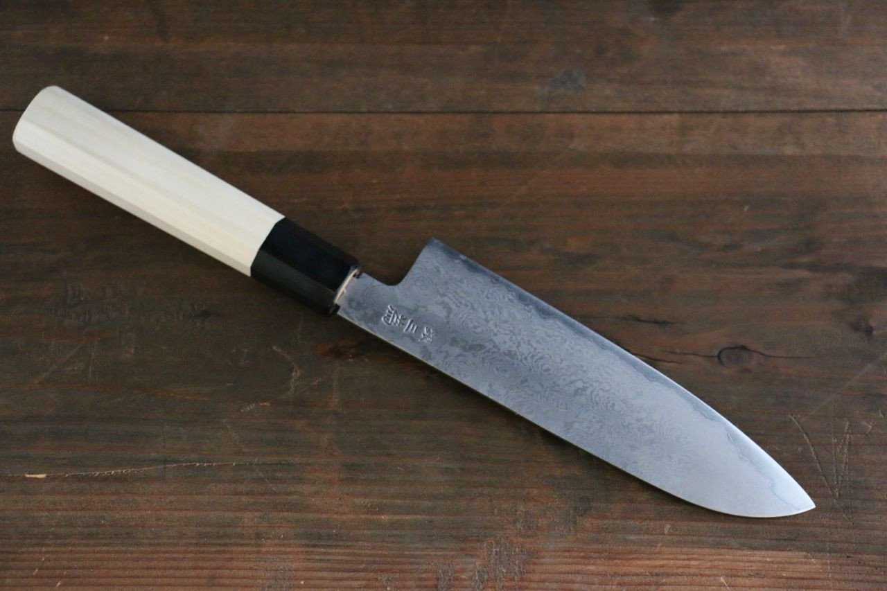 Sakai Takayuki Silver Steel No.3 Damascus Santoku 180mm - Japanny - Best Japanese Knife