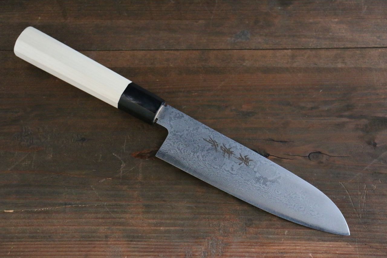 Sakai Takayuki Silver Steel No.3 Damascus Santoku 180mm - Japanny - Best Japanese Knife