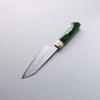 Daisuke Nishida White Steel No.1 Damascus Small Santoku  150mm Green Marble Acrylic Handle - Japanny - Best Japanese Knife