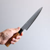 Seisuke VG10 Damascus Petty-Utility  150mm Teak (ferrule: Black Water Buffalo Horn) Handle - Japanny - Best Japanese Knife