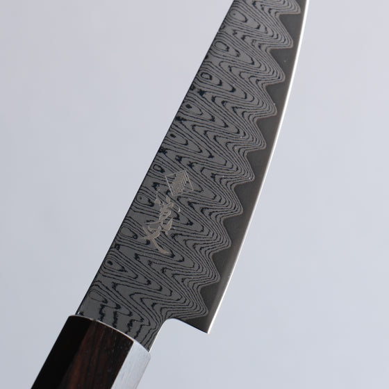 Kanjyo VG10 Damascus Migaki Finished Petty-Utility  105mm Ebony Wood Handle - Japanny - Best Japanese Knife