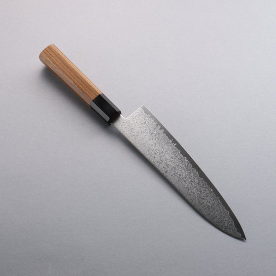 Seisuke VG10 Damascus Gyuto  210mm Teak (ferrule: Black Water Buffalo Horn) Handle - Japanny - Best Japanese Knife