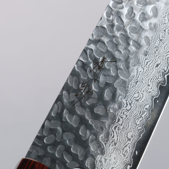 Seisuke VG10 33 Layer Hammered Damascus Gyuto  210mm Black Pakka wood Handle - Japanny - Best Japanese Knife