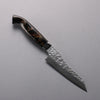 Yuto Kawagoe VG10 Hammered Migaki Finished Kiritsuke Petty-Utility  125mm Brown Acrylic Handle - Japanny - Best Japanese Knife