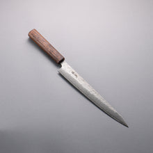  Seisuke Stainless Steel 440C Hammered Damascus Sujihiki  240mm Oak Handle - Japanny - Best Japanese Knife