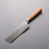 Kamo Hamono VG10 Damascus Nakiri  165mm Brown Pakka wood Handle - Japanny - Best Japanese Knife