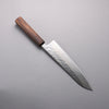 Seisuke Stainless Steel 440C Hammered Damascus Migaki Finished Gyuto  210mm Oak Handle - Japanny - Best Japanese Knife