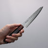 Seisuke VG10 33 Layer Damascus Hammered Petty-Utility  135mm Black Pakka wood Handle - Japanny - Best Japanese Knife