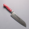 Sakai Takayuki Grand Chef Grand Chef Swedish Steel-stn Santoku  180mm Red Micarta Handle - Japanny - Best Japanese Knife