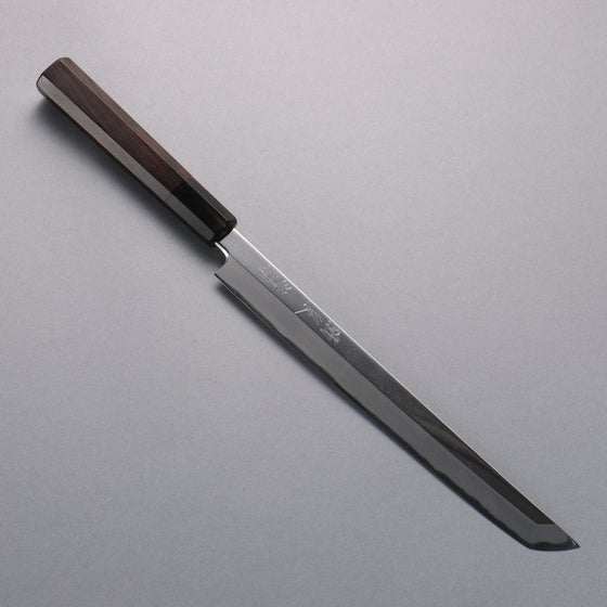 Tessen by Tanaka Tamahagane Mirrored Finish Sakimaru Yanagiba  240mm Ebony Wood Handle with Sheath - Japanny - Best Japanese Knife