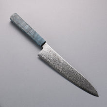  Seisuke SG2 Damascus Migaki Finished Gyuto  210mm Blue Stablized Wood Handle - Japanny - Best Japanese Knife