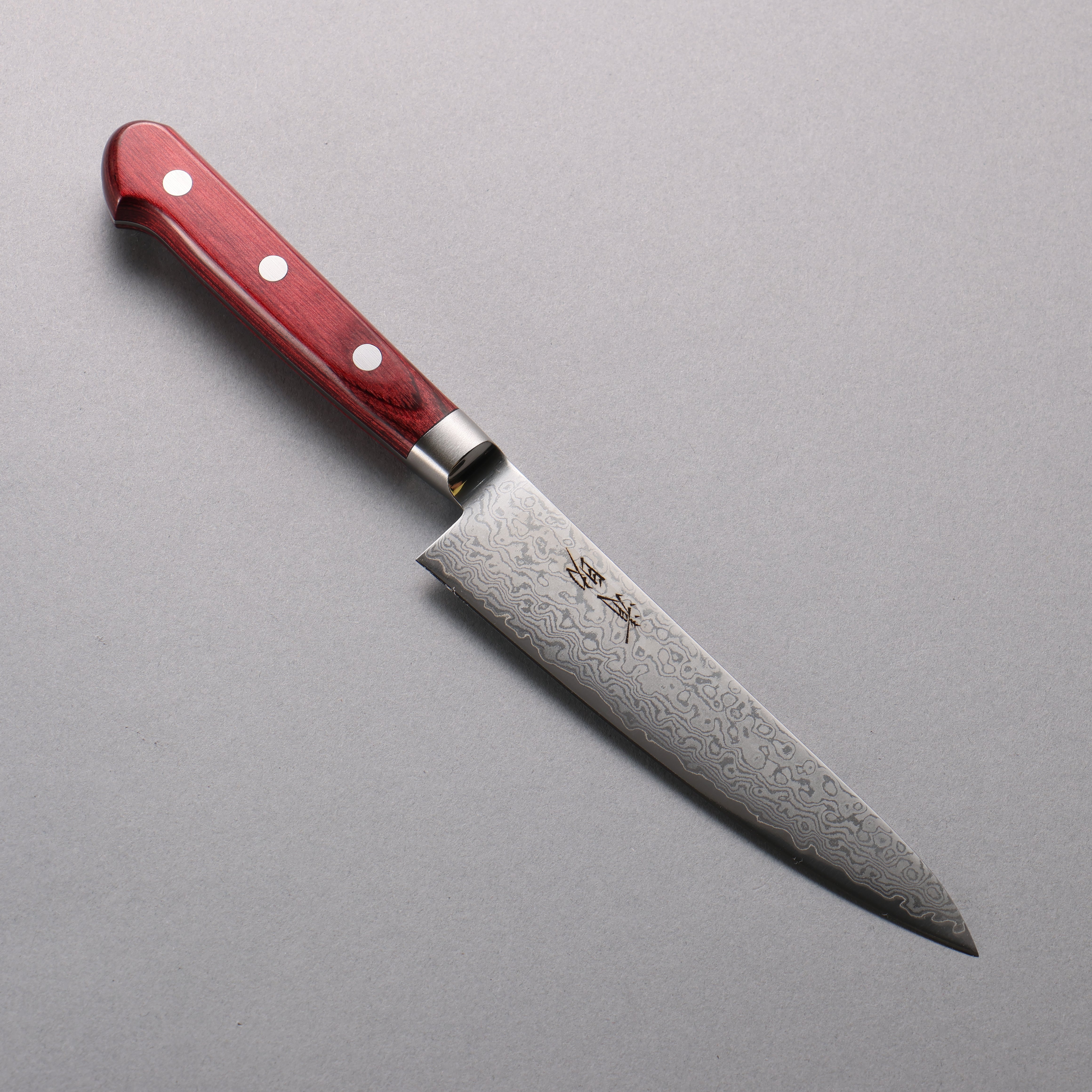 Seisuke VG10 33 Layer Damascus Petty-Utility  135mm Red Pakka wood Handle - Japanny - Best Japanese Knife