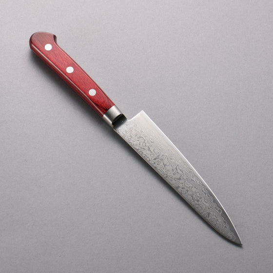 Seisuke VG10 33 Layer Damascus Petty-Utility  135mm Red Pakka wood Handle - Japanny - Best Japanese Knife