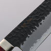 Seisuke Blue Super Hammered Black Finished Santoku  180mm Red Pakka wood Handle - Japanny - Best Japanese Knife