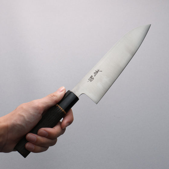 Seisuke Swedish Steel-stn Santoku 180mm Burned Chestnuts Handle - Japanny - Best Japanese Knife