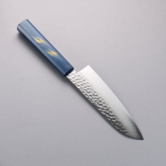 Sakai Takayuki VG10 33 Layer Damascus Santoku 170mm Live oak Lacquered (Saiseki) Handle - Japanny - Best Japanese Knife