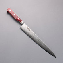  Seisuke VG10 33 Layer Mirrored Finish Damascus Sujihiki  240mm Red Pakka wood Handle - Japanny - Best Japanese Knife