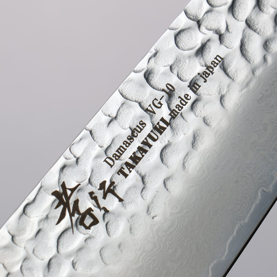 Sakai Takayuki VG10 33 Layer Damascus Kengata Gyuto 190mm Live oak Lacquered (Kouseki) Handle - Japanny - Best Japanese Knife