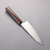 Seisuke Blue Super Migaki Polish Finish Santoku  180mm Burnt Wood Lacquered Handle - Japanny - Best Japanese Knife