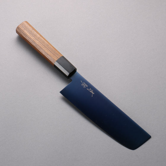 Seisuke SK-85 Ion plating Nakiri  160mm Teak (ferrule: Black Plastic) Handle - Japanny - Best Japanese Knife