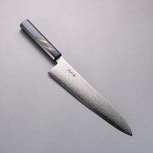  Kanjyo VG10 Damascus Gyuto  240mm Dark Blue and Gold Lacquered Handle - Japanny - Best Japanese Knife