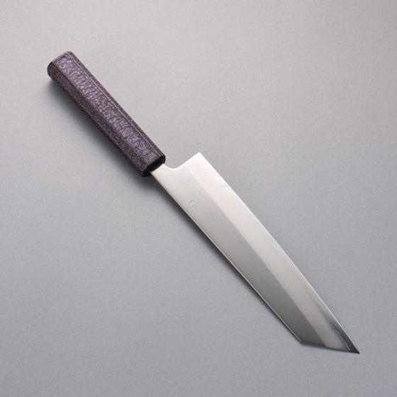 Seisuke White Steel No.1 Migaki Polish Finish Kiritsuke Gyuto  210mm Oak with Purple Lacquer Handle - Japanny - Best Japanese Knife