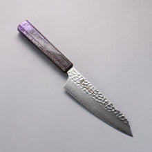  Sakai Takayuki Rinnou VG10 33 Layer Damascus Kengata Santoku 160mm Purple Lacquered Handle - Japanny - Best Japanese Knife