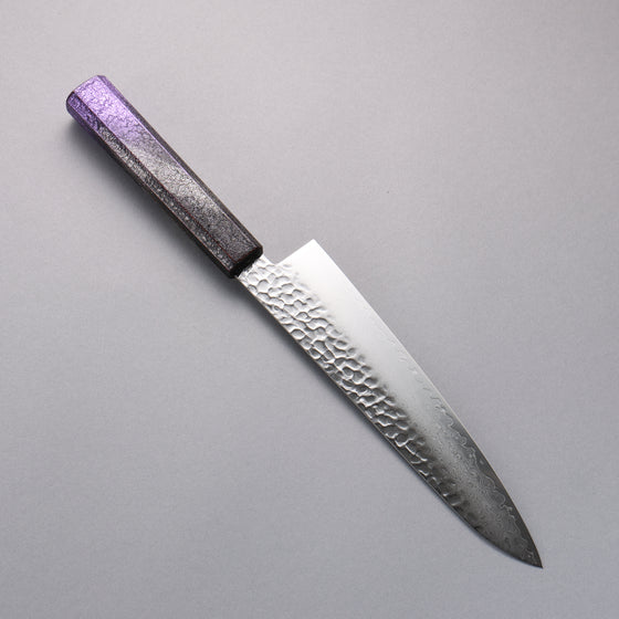 Sakai Takayuki Rinnou VG10 33 Layer Damascus Gyuto 210mm Purple Lacquered Handle - Japanny - Best Japanese Knife