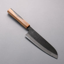  Tomoe Hozan White Steel No.2 Black Finished Santoku  165mm Olive Tree and Black Resin Handle - Japanny - Best Japanese Knife