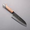 Tomoe Hozan White Steel No.2 Black Finished Santoku  180mm Olive Tree and Black Resin Handle - Japanny - Best Japanese Knife