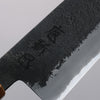 Tomoe Hozan White Steel No.2 Black Finished Santoku  180mm Olive Tree and Black Resin Handle - Japanny - Best Japanese Knife