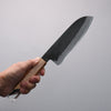 Tomoe Hozan White Steel No.2 Black Finished Santoku  180mm Olive Tree and Black Resin Handle - Japanny - Best Japanese Knife