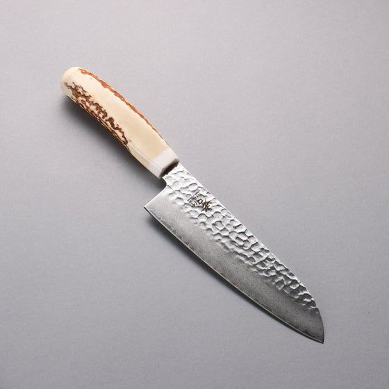 Sakai Takayuki VG10 33 Layer Damascus Santoku 180mm Cow Bone Handle with Sheath - Japanny - Best Japanese Knife