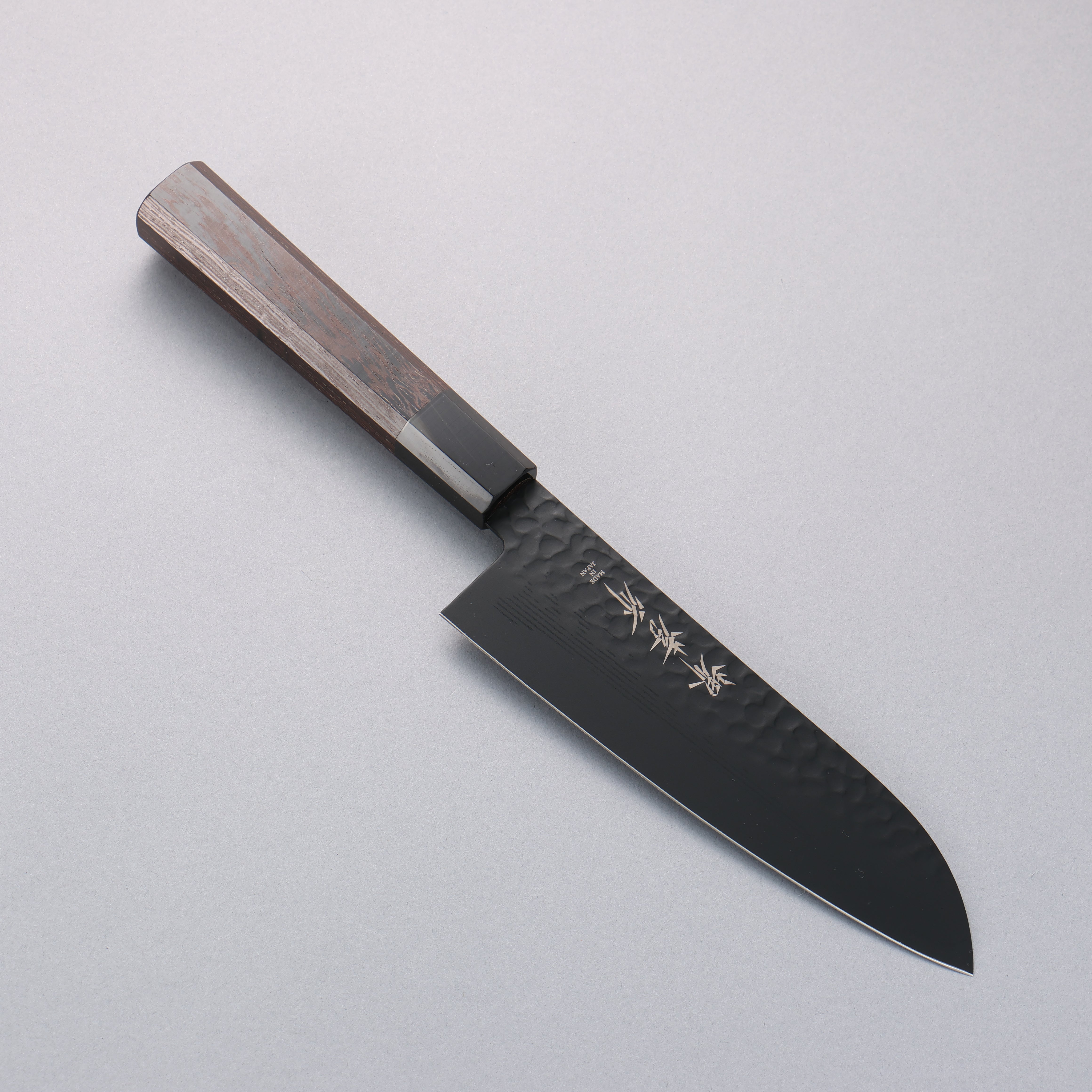 Sakai Takayuki Kurokage VG10 Hammered Teflon Coating Santoku 170mm Wenge Handle - Japanny - Best Japanese Knife