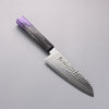 Sakai Takayuki Rinnou VG10 33 Layer Damascus Santoku 170mm Purple Lacquered Handle - Japanny - Best Japanese Knife