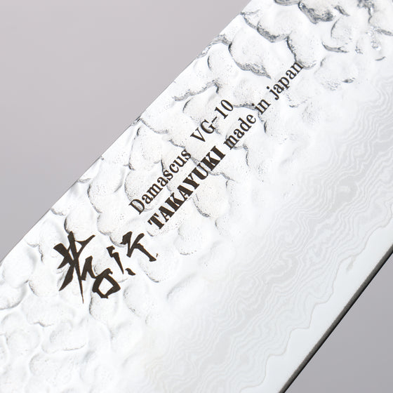 Sakai Takayuki VG10 33 Layer Damascus Kengata Gyuto 190mm Live oak Lacquered (Seiren) Handle - Japanny - Best Japanese Knife