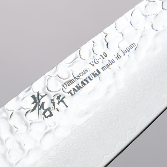 Sakai Takayuki VG10 33 Layer Damascus Kengata Santoku 160mm Live oak Lacquered (Seiren) Handle - Japanny - Best Japanese Knife