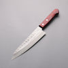 Nao Yamamoto Silver Steel No.3 Nashiji Hammered(square) Gyuto  180mm Red Pakka wood Handle - Japanny - Best Japanese Knife