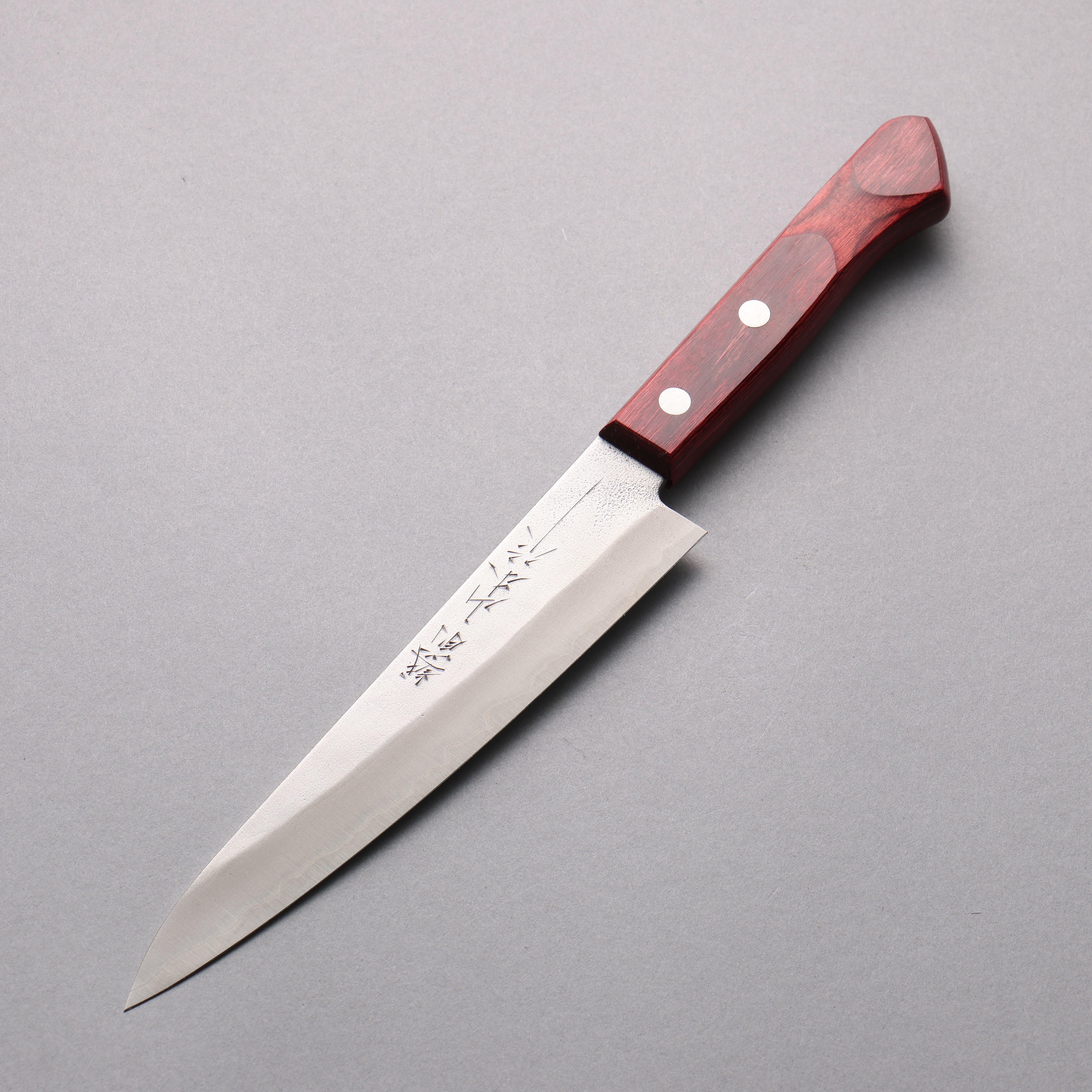 Nao Yamamoto Silver Steel No.3 Nashiji Petty-Utility  160mm Red Pakka wood Handle - Japanny - Best Japanese Knife