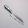 Sakai Kikumori Blue Steel No.1 Santoku 165mm Green Pakka wood Handle - Japanny - Best Japanese Knife