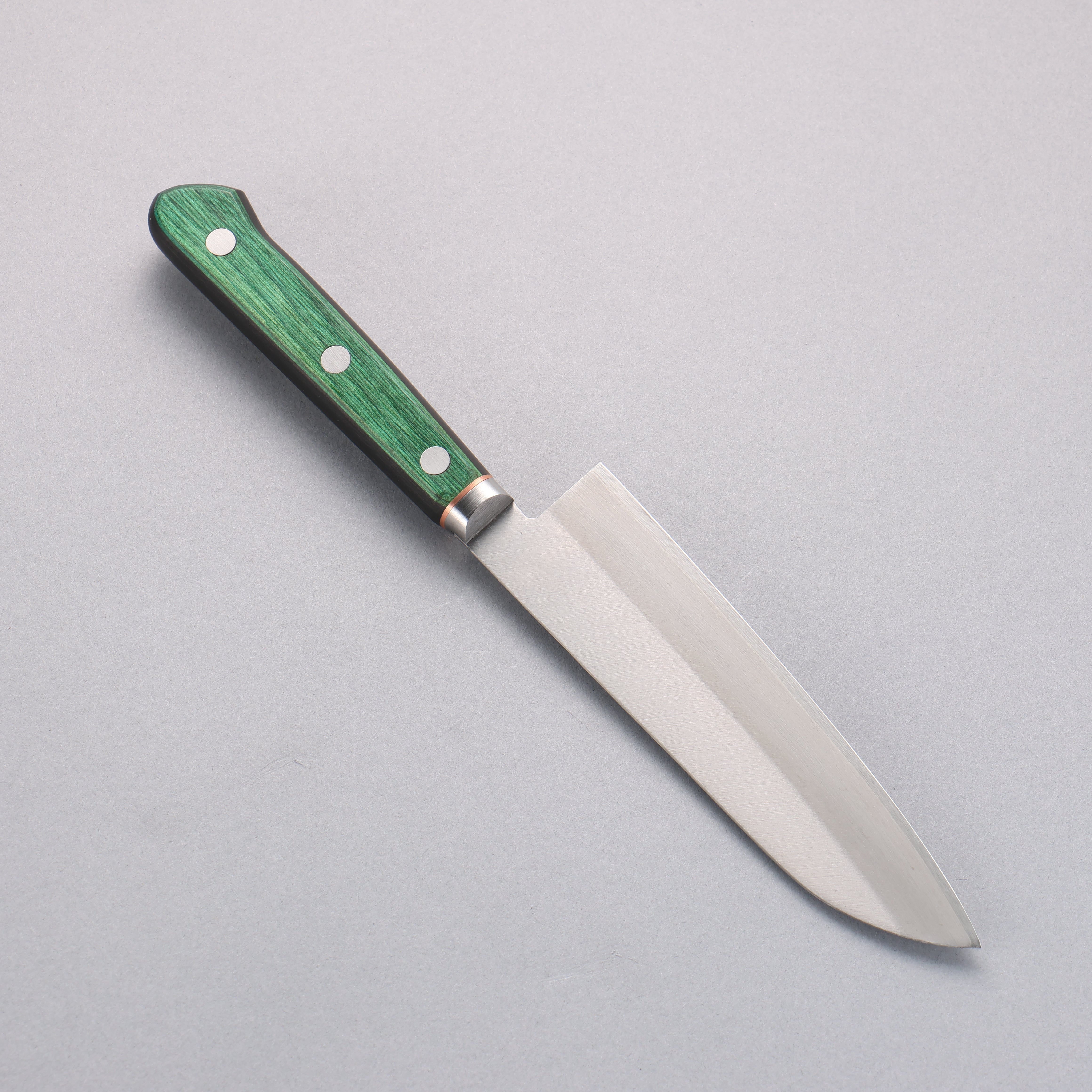 kikumoページ 4本 Sakai Kikumori Blue Steel No.1 Small Santoku 140mm Green Pakka wood Ha