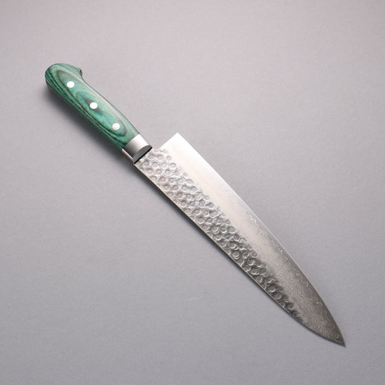 Sakai Takayuki VG10 17 Layer Damascus Gyuto 240mm Green Pakka wood Handle - Japanny - Best Japanese Knife