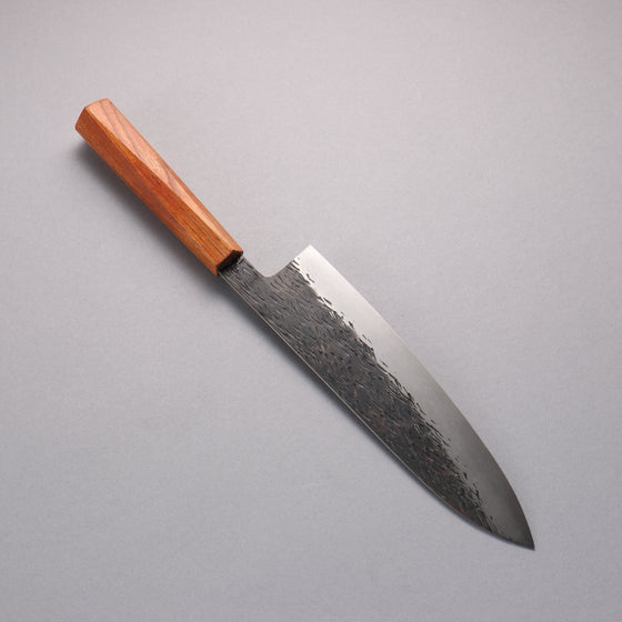 Isamitsu Abe White Steel No.1 Hammered Gyuto  210mm Oak (pentagonal) Handle - Japanny - Best Japanese Knife