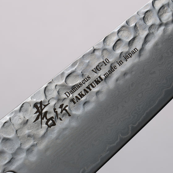 Sakai Takayuki VG10 33 Layer Hammered Damascus Gyuto  210mm Rosewood (ferrule: Red Pakka wood) Handle - Japanny - Best Japanese Knife