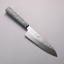  Seisuke Silver Steel No.3 Nashiji Santoku  180mm Stabilized wood Handle - Japanny - Best Japanese Knife