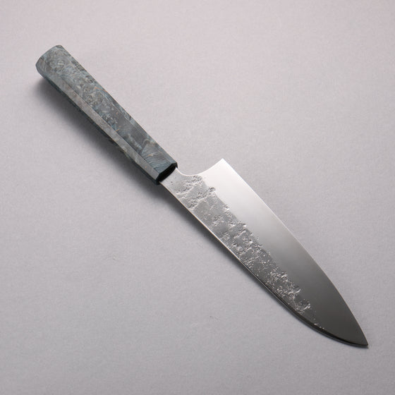 Seisuke Silver Steel No.3 Nashiji Santoku  180mm Stabilized wood Handle - Japanny - Best Japanese Knife